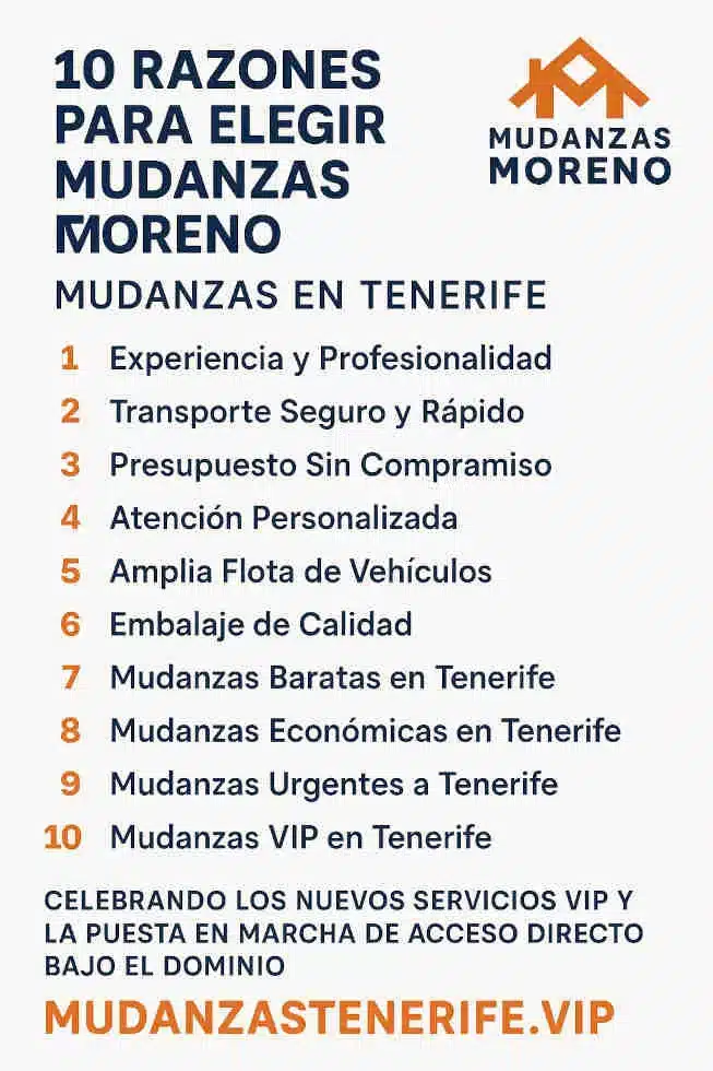 10 Razones para Elegir MudanzasTenerife.VIP